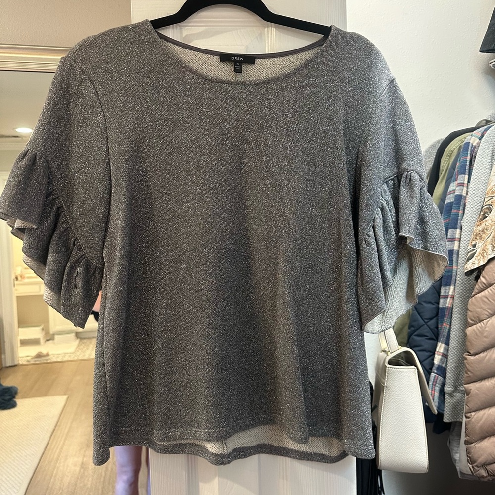 Drew silver shiny blouse